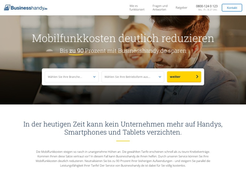 Mobilfunkkosten deutlich reduzieren - Jetzt bei Businesshandy.de !