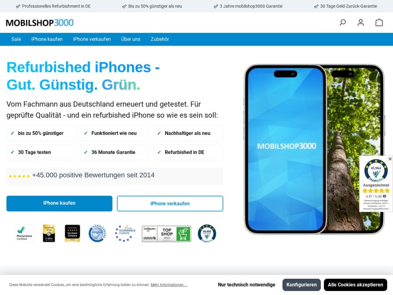 Apple iPhones bis zu 50% günstiger kaufen